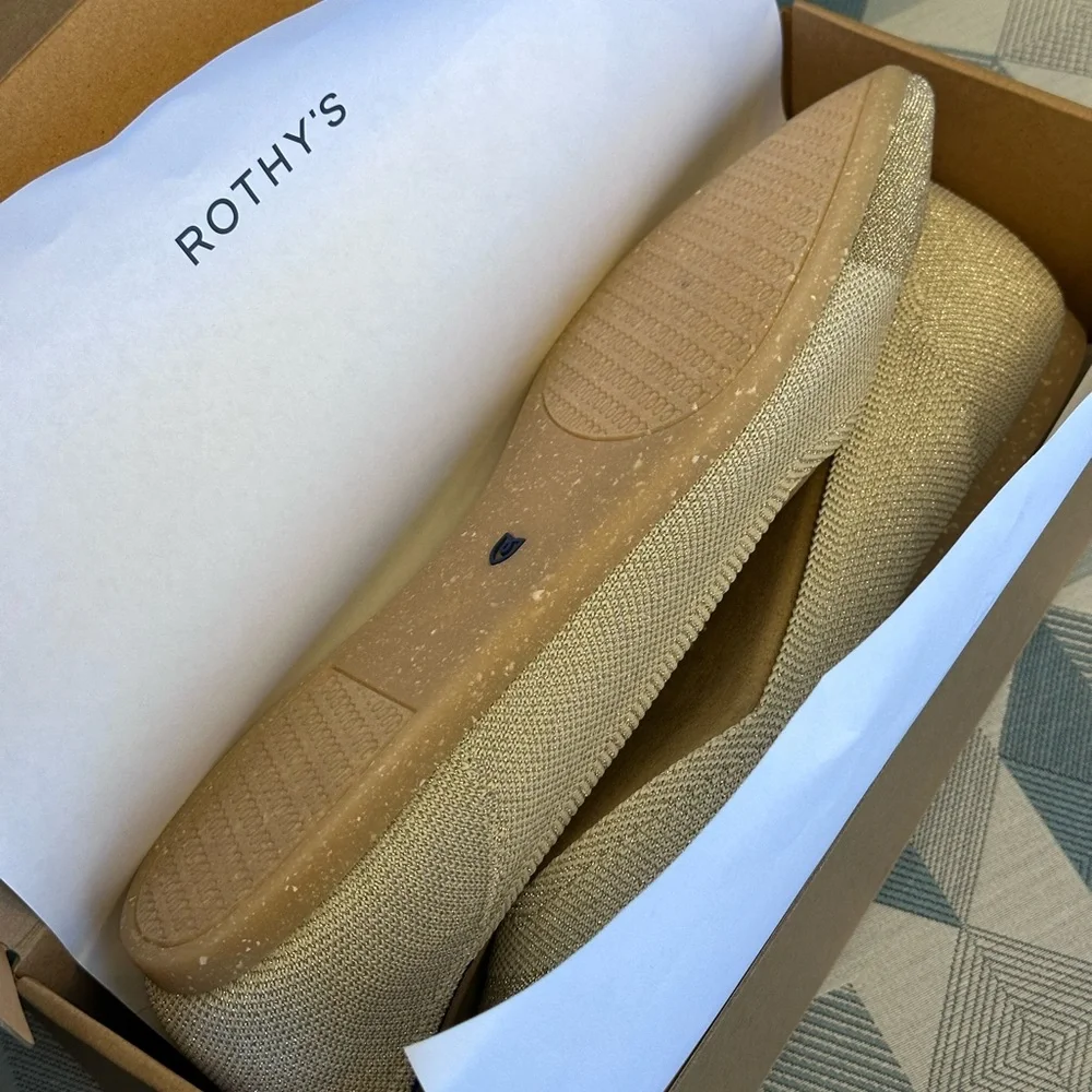 Rothy's Cream and Blue Women's Flats - Picture 4 of 5